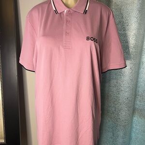 Boss Men's Polo Shirt in Soft Pink